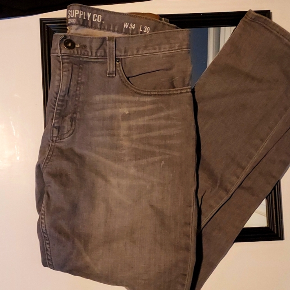 Straight leg stretch Massimo supply co. Grey W34 L30 JEANS 💕